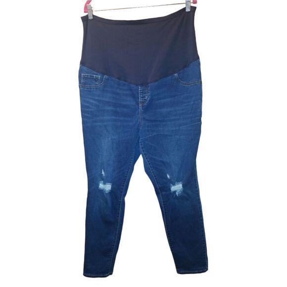 Old Navy Maternity Jeans Rockstar Super Skinny Full Panel Distressed Size 18 - Picture 8 of 8